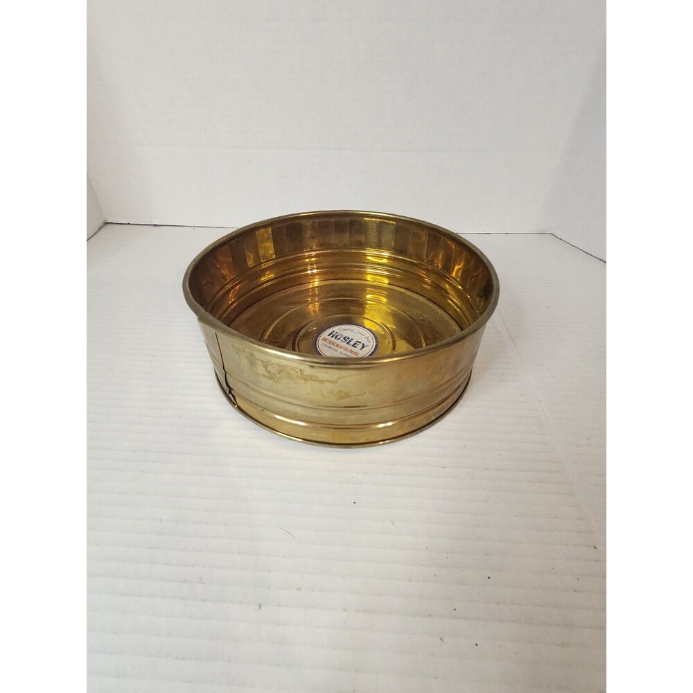 Vintage Hosley Brass Planter Footed Round Ribbed 8.25” D X 3” H